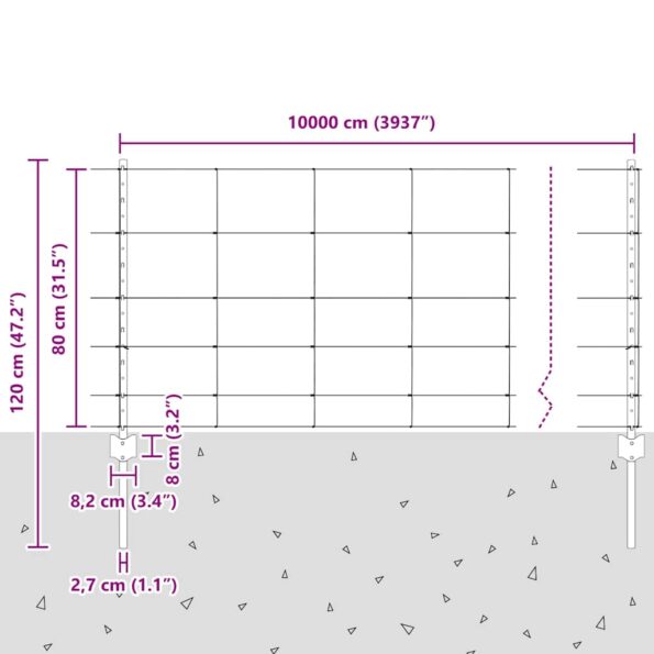 vidaXL Plotové stĺpy 11 ks U-Channel 80 cm pozinkovaná oceľ – Obrázok 11