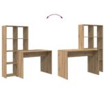 vidaXL Stôl dub artisan 138.5 x 55 x 143 cm Kompozitné drevo – Obrázok 9