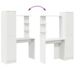 vidaXL Stôl 2 pcs Biela – Obrázok 7