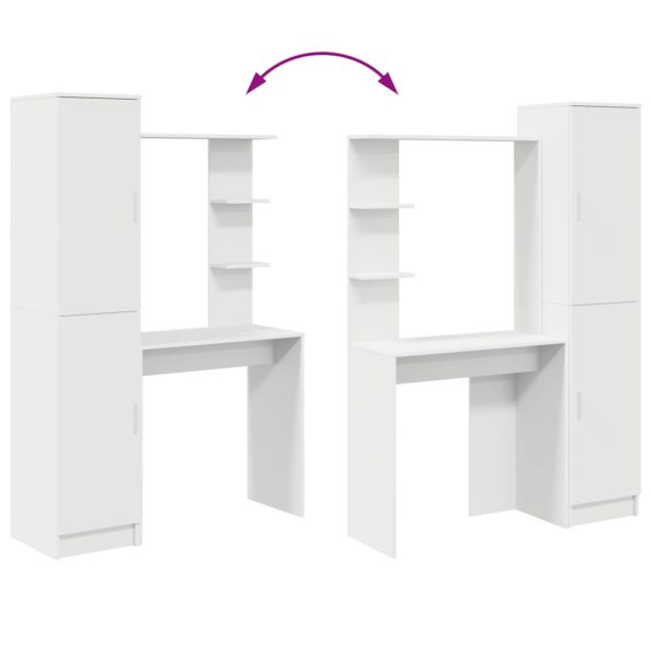 vidaXL Stôl 2 pcs Biela – Obrázok 7