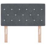 vidaXL LED čelo s kryštálovými gombíkmi tmavosivé 80 cm samet – Obrázok 5