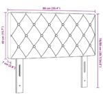 vidaXL LED čelo postele so gombíkmi Tmavosivé 90 cm zamat – Obrázok 10
