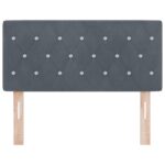 vidaXL LED čelo postele so gombíkmi Tmavosivé 90 cm zamat – Obrázok 5