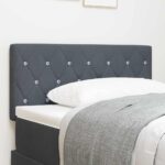 vidaXL LED hlavová doska s LED pásikmi Tmavo šedá 100 cm Zamat
