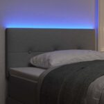 vidaXL LED hlavová doska s LED pásikmi Svetlosivá 90 cm látka – Obrázok 4