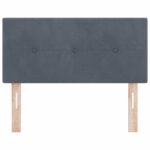 vidaXL LED Čelo postele s gombíkmi v tmavošedej 90 cm zamat – Obrázok 5