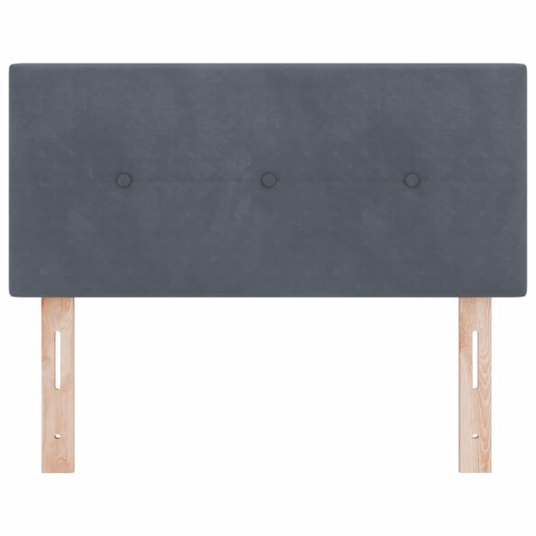 vidaXL LED Čelo postele s gombíkmi v tmavošedej 90 cm zamat – Obrázok 5