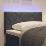 vidaXL LED hlavová doska Tmavo šedá 80 cm Zamat – Obrázok 4