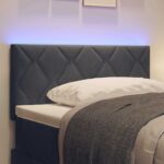vidaXL LED hlavová doska Tmavo šedá 100 cm Zamat – Obrázok 4