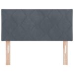 vidaXL LED hlavová doska Tmavo šedá 100 cm Zamat – Obrázok 5