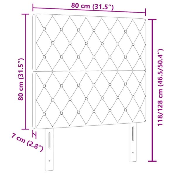 vidaXL LED čelúvka tmavosivá 80 cm zamat – Obrázok 10