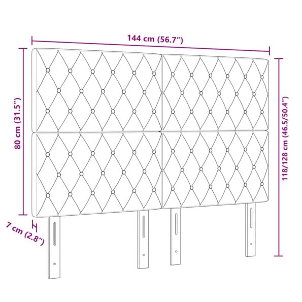 vidaXL LED čelo Svetlosivé 72 cm Sametové – Obrázok 10