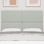 vidaXL LED čelo Svetlosivé 72 cm Sametové – Obrázok 3