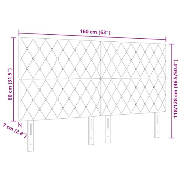 vidaXL LED čelo postele Svetlosivé 80 cm zamat – Obrázok 10