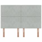 vidaXL LED čelo postele Svetlosivé 80 cm zamat – Obrázok 5