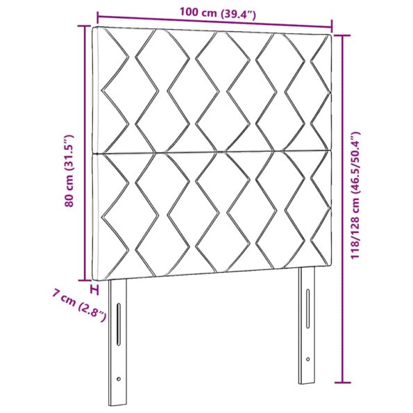 vidaXL LED čelo postele s diamantovým blokovým dizajnom Taupe 100 cm tkanina – Obrázok 10