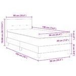 vidaXL Posteľ s pružinovým rámom Svetlosivá 90 x 190 cm látka – Obrázok 12