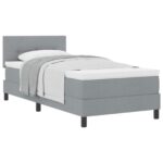 vidaXL Posteľ s pružinovým rámom Svetlosivá 90 x 190 cm látka – Obrázok 2