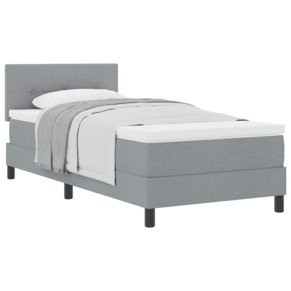 vidaXL Posteľ s pružinovým rámom Svetlosivá 90 x 190 cm látka – Obrázok 2