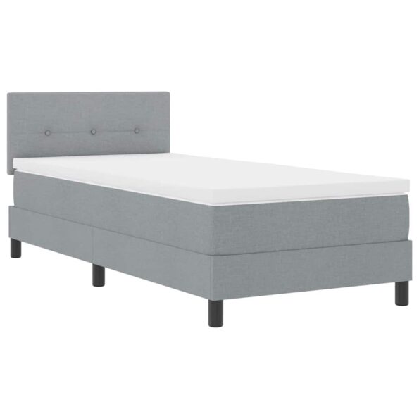 vidaXL Posteľ s pružinovým rámom Svetlosivá 90 x 190 cm látka – Obrázok 4