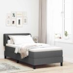 vidaXL Boxspring posteľ s matracom tmavo šedá 90x200 cm textília