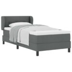 vidaXL Posteľ s pružinovým rámom Tmavo šedá 90 x 190 cm látka – Obrázok 2