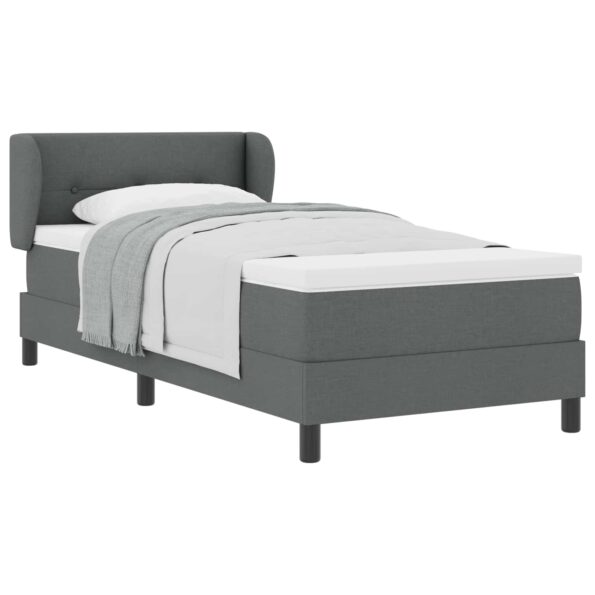 vidaXL Posteľ s pružinovým rámom Tmavo šedá 90 x 190 cm látka – Obrázok 2