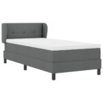 vidaXL Posteľ s pružinovým rámom Tmavo šedá 90 x 190 cm látka – Obrázok 6