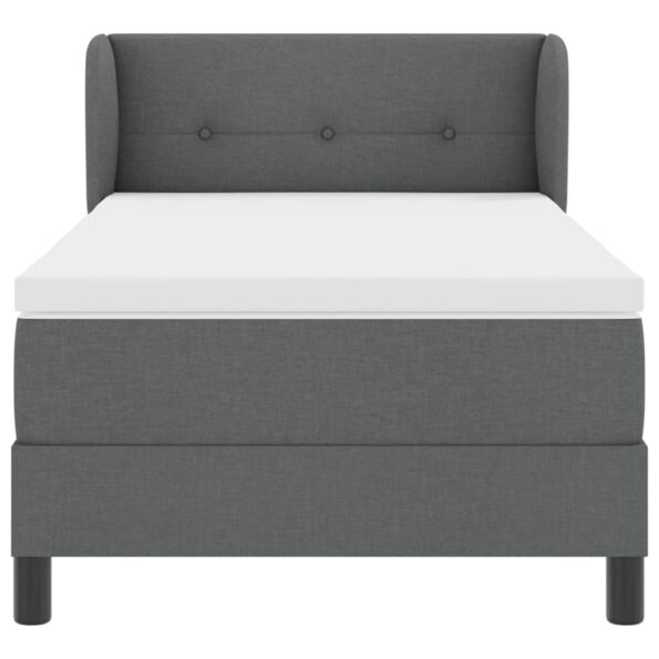 vidaXL Posteľ s pružinovým rámom Tmavo šedá 90 x 190 cm látka – Obrázok 7