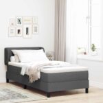 vidaXL Boxspring posteľ s matracom tmavosivá 90x200 cm látka