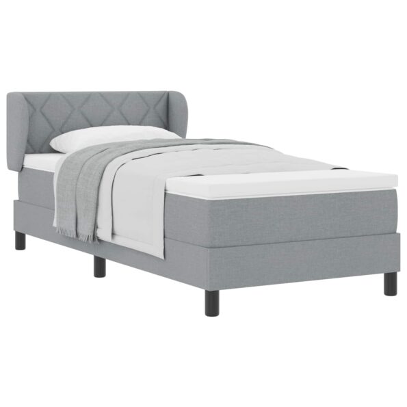 vidaXL Posteľ s pružinovým rámom Svetlosivá 90 x 190 cm látka – Obrázok 2