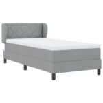 vidaXL Posteľ s pružinovým rámom Svetlosivá 90 x 190 cm látka – Obrázok 6