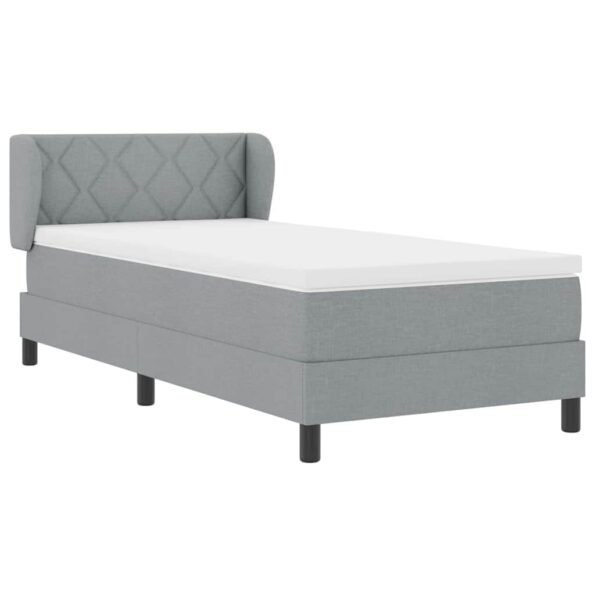 vidaXL Posteľ s pružinovým rámom Svetlosivá 90 x 190 cm látka – Obrázok 6