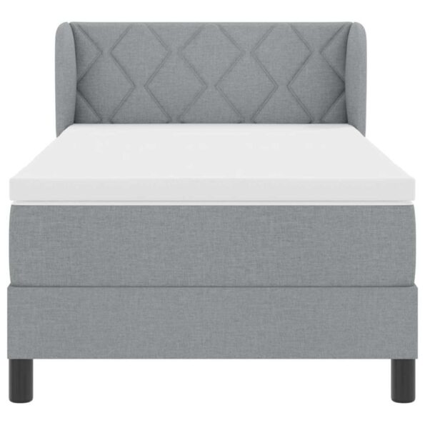 vidaXL Posteľ s pružinovým rámom Svetlosivá 90 x 190 cm látka – Obrázok 7