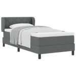 vidaXL Posteľ s pružinovým rámom Tmavo šedá 90 x 190 cm látka – Obrázok 2