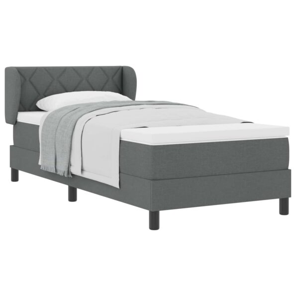 vidaXL Posteľ s pružinovým rámom Tmavo šedá 90 x 190 cm látka – Obrázok 2