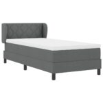 vidaXL Posteľ s pružinovým rámom Tmavo šedá 90 x 190 cm látka – Obrázok 6