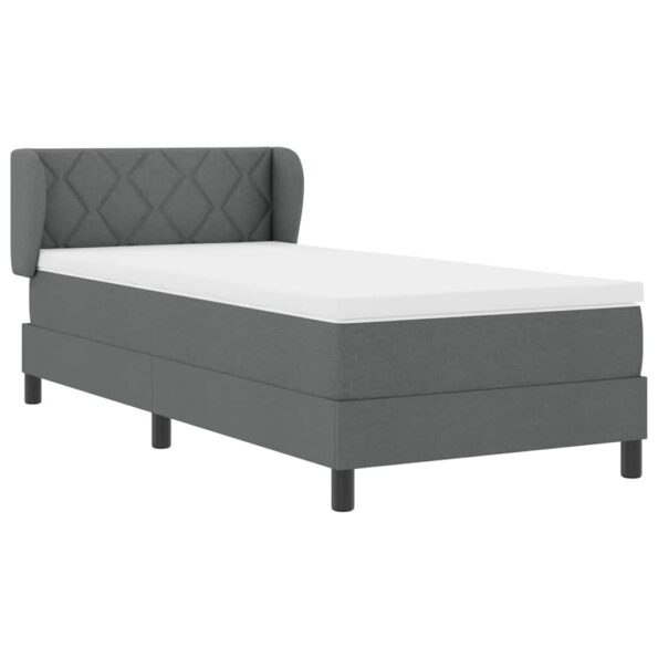 vidaXL Posteľ s pružinovým rámom Tmavo šedá 90 x 190 cm látka – Obrázok 6