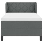 vidaXL Posteľ s roštom a matracom tmavošedá 90x200 cm textília – Obrázok 7