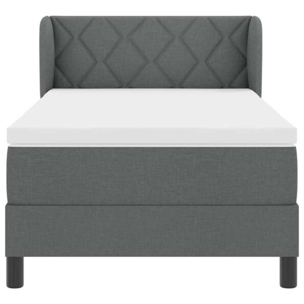 vidaXL Posteľ s roštom a matracom tmavošedá 90x200 cm textília – Obrázok 7