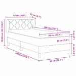 vidaXL Box Spring Posteľ s Matracom Čierna 90x200 cm Textília – Obrázok 12