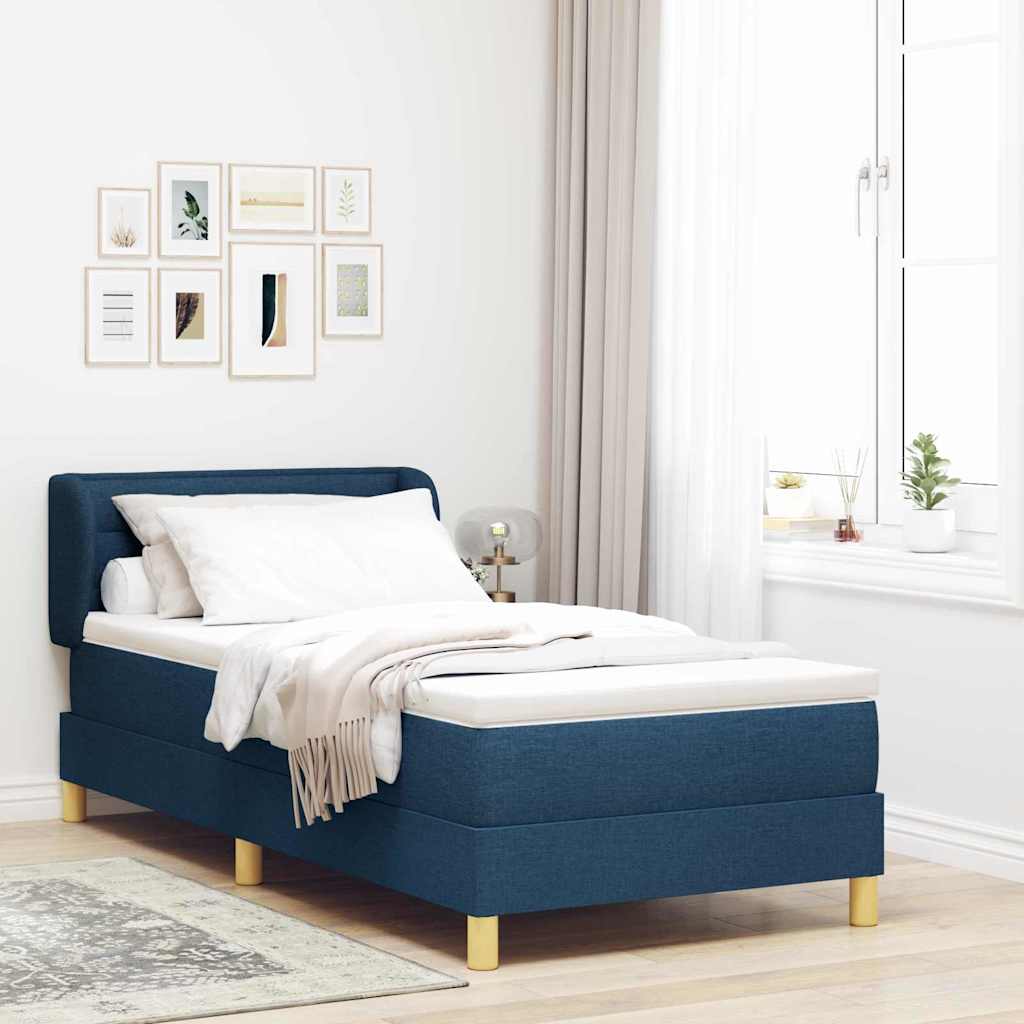 3340142_1.jpg vidaXL Box Spring Posteľ s matracom Modrá 100x200 cm Látka – Obrázok 1
