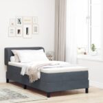 vidaXL Boxspring posteľ s matracom tmavá šedá 90x200 cm zamat