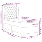 vidaXL Posteľ s matracom tmavosivá 80x200 cm zamat – Obrázok 12