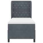 vidaXL Posteľ s matracom tmavosivá 80x200 cm zamat – Obrázok 7