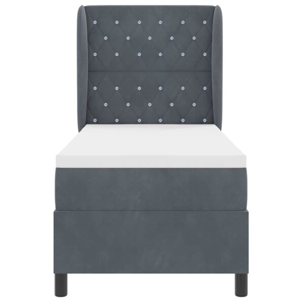 vidaXL Posteľ s matracom tmavosivá 80x200 cm zamat – Obrázok 7