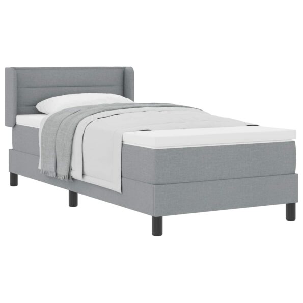 vidaXL Posteľ s pružinovým rámom Svetlosivá 190 x 90 cm látka – Obrázok 2
