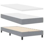 vidaXL Posteľ s pružinovým rámom Svetlosivá 190 x 90 cm látka – Obrázok 4