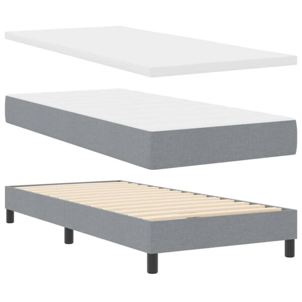 vidaXL Posteľ s pružinovým rámom Svetlosivá 190 x 90 cm látka – Obrázok 4
