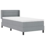 vidaXL Posteľ s pružinovým rámom Svetlosivá 190 x 90 cm látka – Obrázok 6